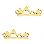 Stainless steel charms connector mountain Gold