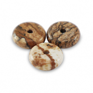 Natural stone beads Dalmatian Stone rondelle 6mm Desert Brown