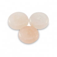 Natural stone beads Quartz rondelle 6mm Peachy-Off White