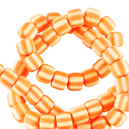 Polymer beads 6mm Orange-White