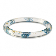 Ready-made Bracelets with dried flowers Blue-Gold