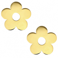 Stainless steel charms flower Gold