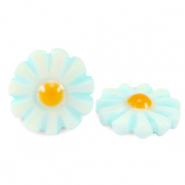 Shell beads flower Turquoise Blue-Orange