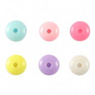 Acrylic look beads rondelle Multicolour Pastel