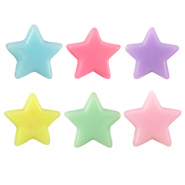 Acrylic look beads star Multicolour Pastel