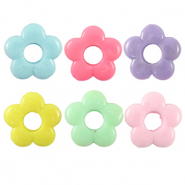 Acrylic look beads flower Multicolour Pastel