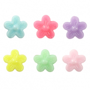 Acrylic look beads flower Multicolour Pastel