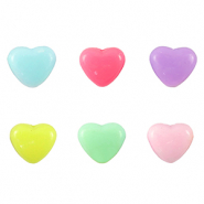 Acrylic look beads heart Multicolour Pastel