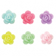 Acrylic look beads rose Multicolour Pastel