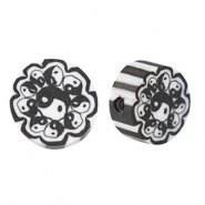 Polymer beads Yin & Yang 9mm Black-White