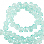 Top faceted beads 6x4mm disc Light Turquoise Blue