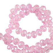 Top faceted beads 6x4mm disc Azalea Pink
