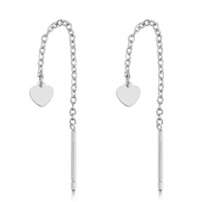 Stainless steel earrings heart Silver