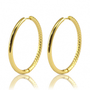 Stainless steel earrings creole reversible 36mm Gold
