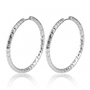 Stainless steel earrings creole 35mm Silver