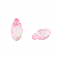 Acrylic beads drop Pink Transparent
