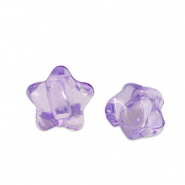 Acrylic beads star Purple Transparent