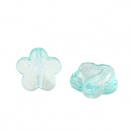 Acrylic beads flower Ocean Blue Transparent