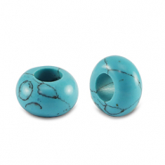 Natural stone beads rondelle 14mm Turquoise Blue