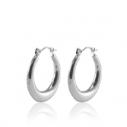 Stainless steel earrings creole 25mm Silver