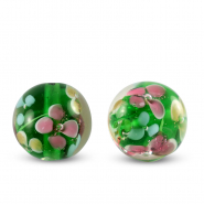 Glass beads 14mm Transparent-Green