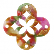 Resin pendants mosaic Multicolor Pink-Green