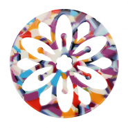 Resin pendants mandala Multicolor Confetti