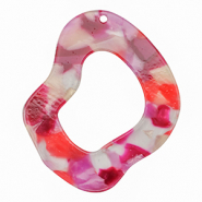 Resin pendants organic Multicolor Pink