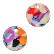 Resin pendants 12mm Multicolor Confetti