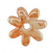 DQ greek ceramic beads flower Orange
