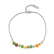 Stainless steel bracelets millefiori Silver-Multicolour