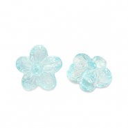 Acrylic beads flower Transparent Turquoise Blue