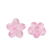 Acrylic beads flower Transparent Azalea Pink