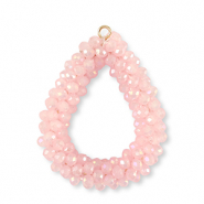Top Faceted charms drop Light Pink