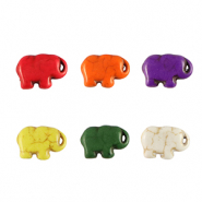 Natural stone beads howlite elephant Multicolour