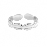 Stainless steel rings cowrie Silver