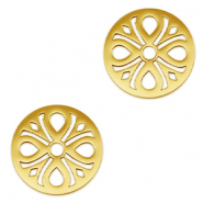 Stainless steel charms connector flower Gold