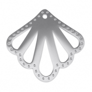 Stainless steel charms connector shell Silver