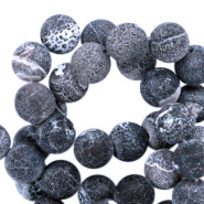 Natural stone beads Chalcedony and Agate 8mm Anthracite