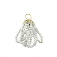Top Faceted charms Gold-Icy Grey