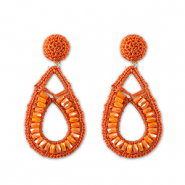 Top Faceted earrings drop Gold-Orange