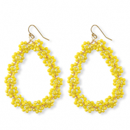 Top Faceted earrings drop Gold-Yellow