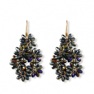 Top Faceted earrings drop Gold-Midnight Blue