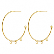 Stainless steel earrings / earpin creole Gold