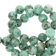 Natural stone beads Dalmatian Stone 6mm Light Moss Green