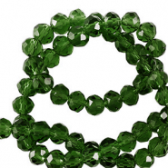 Top faceted beads 6x4mm disc Dark Emerald Green