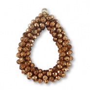 Top Faceted charms drop copper brown