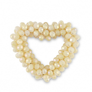 Top Faceted charms heart vanilla yellow