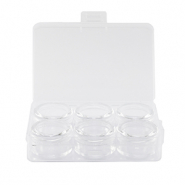 Jewellery display storage box with 6 storage container Transparent