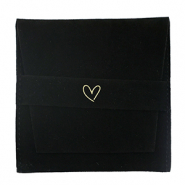 Jewellery Bag heart Black-Gold